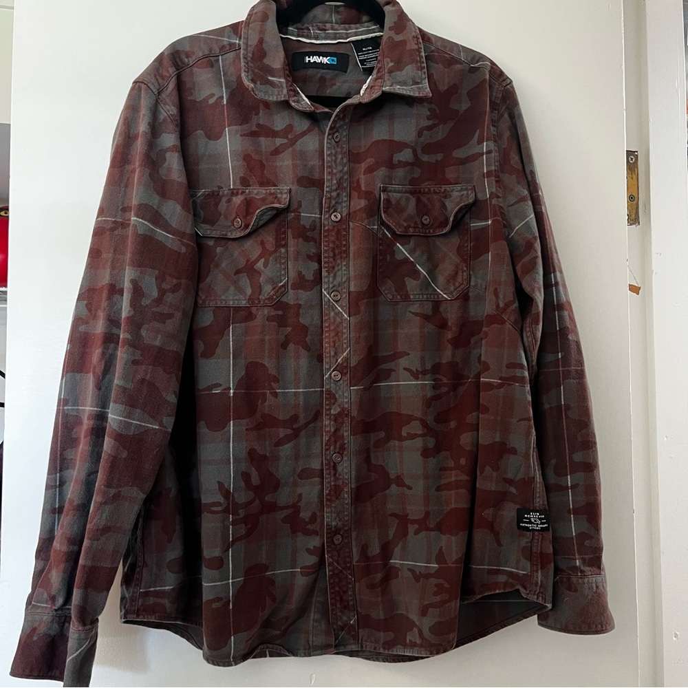 Tony Hawk | Camo Plaid Button Up Shirt